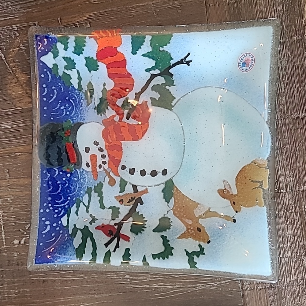 10" fused glass plate